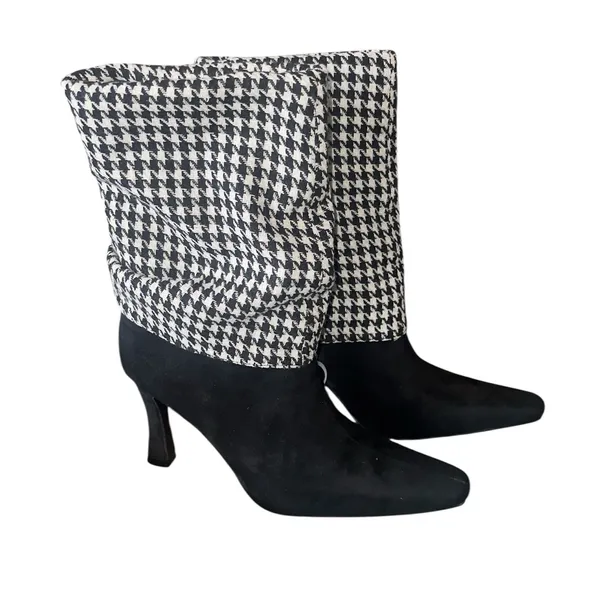 NEW NEW YORK & COMPANY Kalissa Tall Convertible Stiletto Boot Houndstooth 7 - Image 13