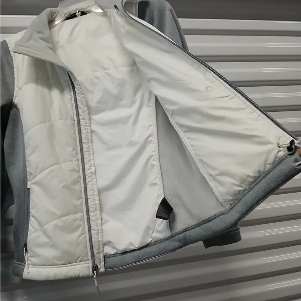 The North Face Quilted Full Zip Jacket Women's Medium White Gray Gorpcore Hiking - Image 9