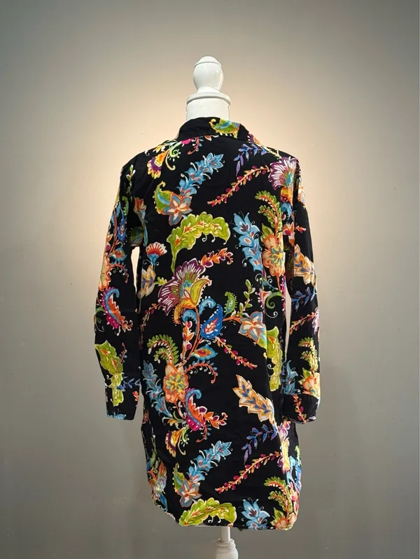Black Multicolor Ralph Lauren Floral Nightshirt Size S EUC - Image 2