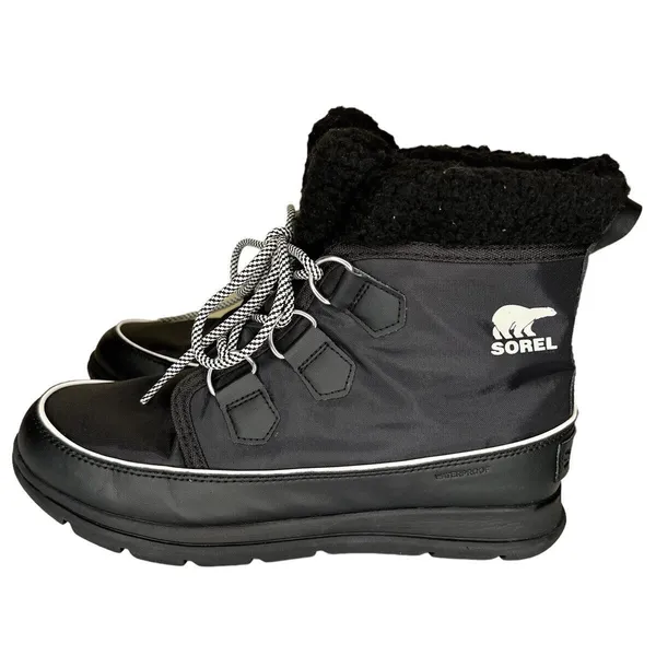 SOREL Explorer Carnival Boots Black/Sea Salt Women’s Size‎ 10 - Image 2
