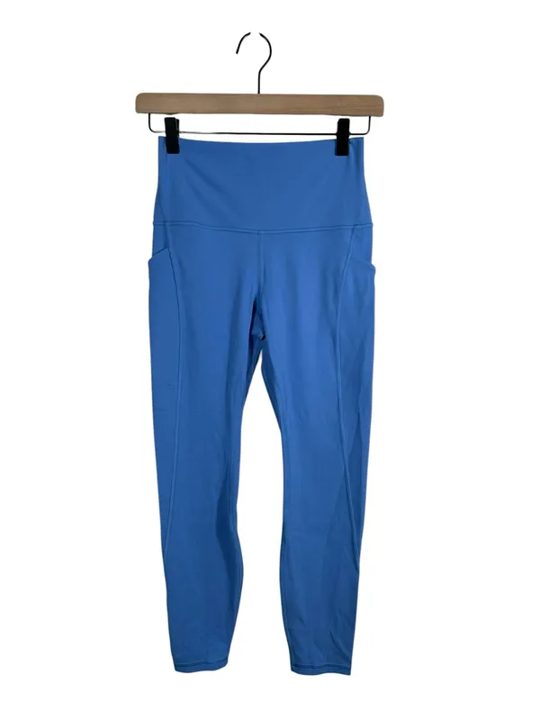 Lululemon Align High‎ Rise Pant Pockets 25” Size 6 Blue Nulu Leggings - Image 3
