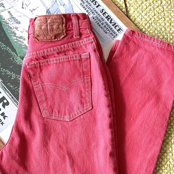 Vintage Women's Levi's Red Button Fly Made In USA Cotton Size 7M Rare Retro 90s - Image 13