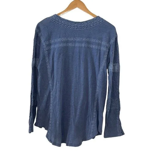 Free People Womens Boy Meets Girl Crochet Long Sleeve Top‎ Pacific Coast XS NWT - Image 5