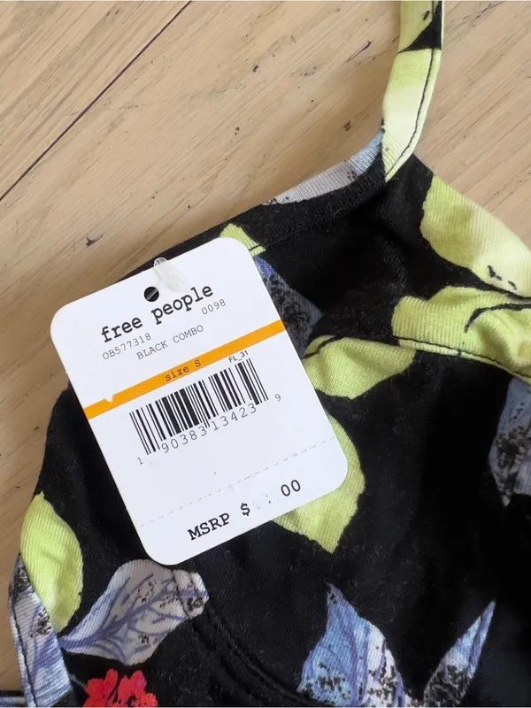 Free People Winona Floral Bra in Black Combo NWT - Image 5