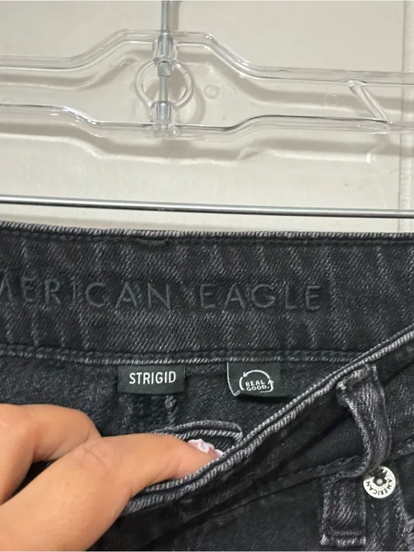 American Eagle Super High Rise Baggy Wide Leg Jeans Black Size 10 - Image 7