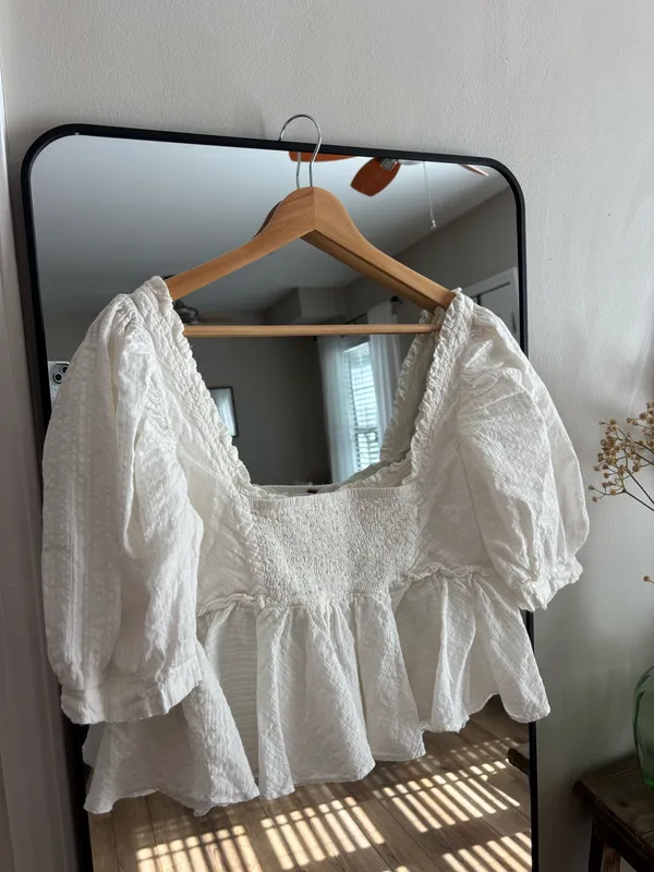 Free People White Babydoll Top - Image 4