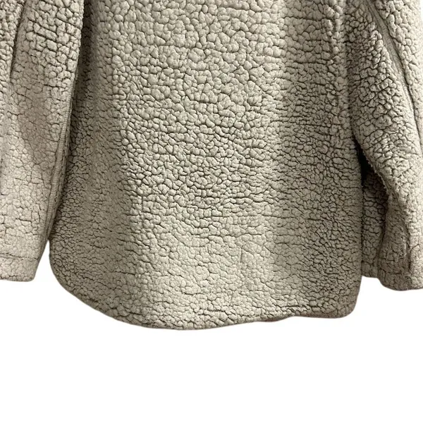 Elodie Women's Gray Sherpa Fleece 1/4 Zip Pullover‎ Jacket L - Image 11