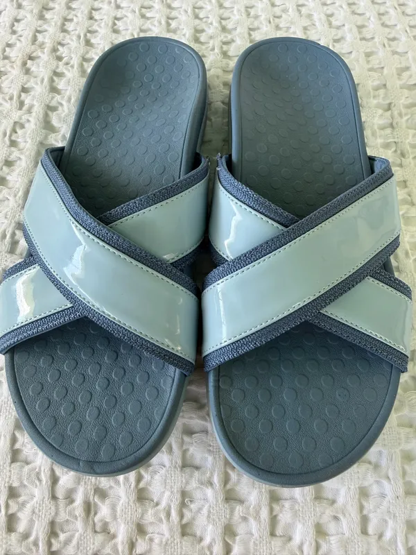 Vionic Merced Blue Cross Strap Slide Orthotic Sandals Women's Size 8 EU 38.5 - Image 4