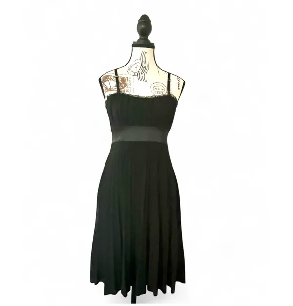 Taboo Vintage Y2K Babydoll Style Black Dress Women’s Medium Spaghetti Strap Lace - Image 3