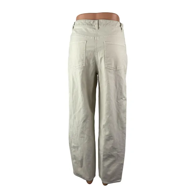 Aritzia Wilfred Free Women's Beige High Rise Wide Leg Baggy Trousers Pants Sz 6 - Image 4