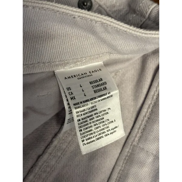 American Eagle Outfitters Distressed Ripped Gray Jeans Size 4 Regular Mom Jeans - Image 7
