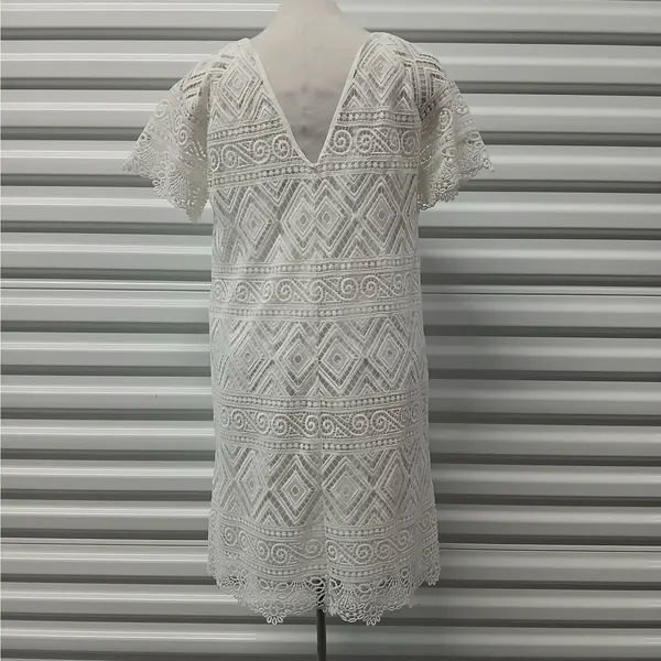 Madewell Embroidered Lace Dress Size 6 White Bridal Shower Wedding Party Fairy - Image 4