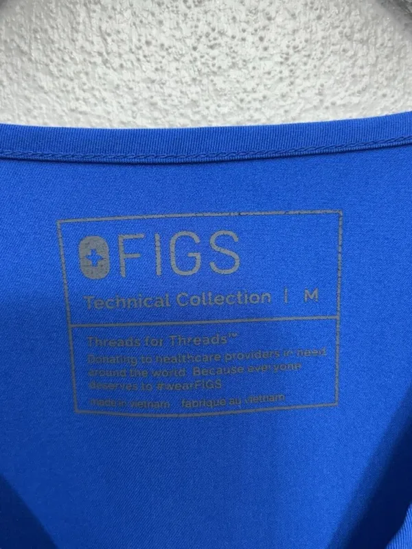 FIGS Caterina One-Pocket Scrub Top Women's Medium Blue Flawed READ - Image 7