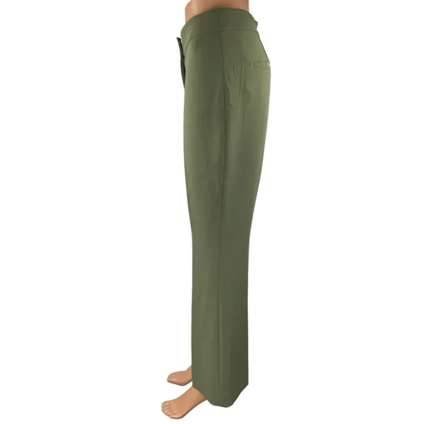 Aritzia Wilfred Olive Green High Waisted Flared Bootcut Trousers Dress Pants 4 - Image 2
