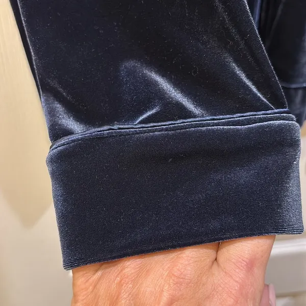 Lauren..Ralph Lauren Dark Blue Velvet Shacket/Shirt Long Sleeve Button Down - Image 5