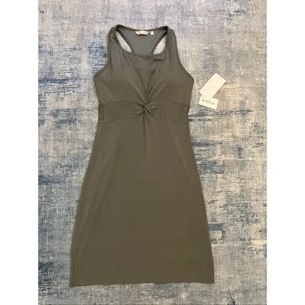 Athleta Vintage Flight Green Barre Bralette Racerback Mini Dress Large - Image 2