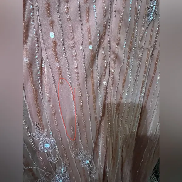New Mac Duggal Pink Embellished High Neck Illusion Long Sleeve Gown - Size 14 - Image 6