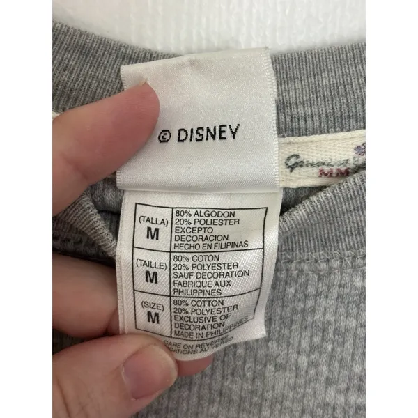 Vtg 90s Disney Catalog Mickey Minnie Mouse Gray Embroidered Crewneck M - Image 4