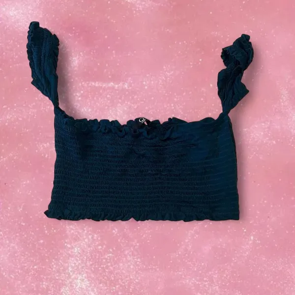 Source Unknown Dark blue going out smocked top - Image 3