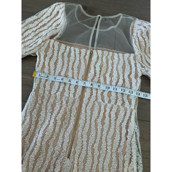 Lulus White Embroidered Mesh Mini Dress Short Sleeve - Image 5