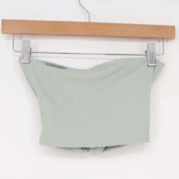 Boture Sage Green Ribbed O-Ring Cutout Tube Top XS - Image 4