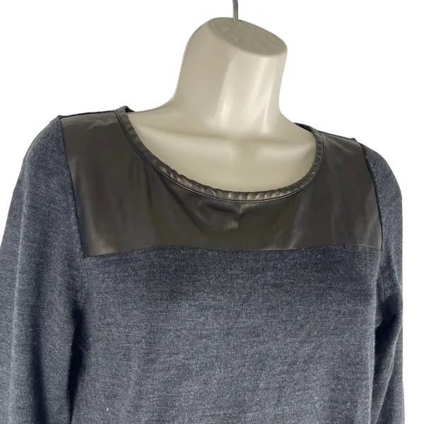 Ann Taylor Wool Blend Tunic Sweater Charcoal Gray Metallic Size S - Image 5