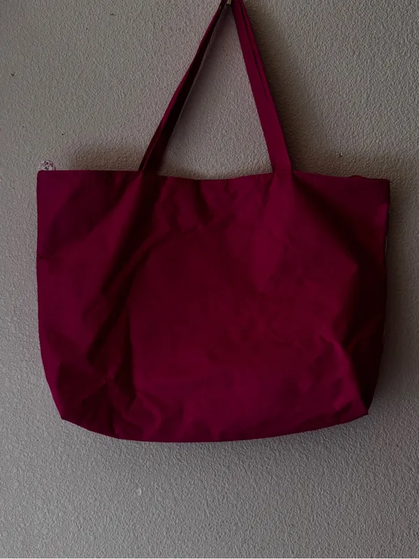 Floral Print Tote Bag - Magenta - Image 3