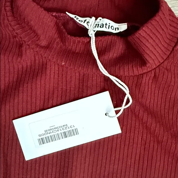 NEW REFORMATION Skylar Knit Mini Dress - Chianti Small - Image 7