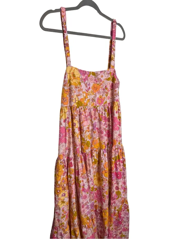 🌸 Free People Park Slope Floral Maxi Dress Medium Boho Tiered Cottagecore 🌸 - Image 5