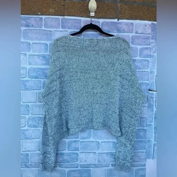 wooden ship v neck drop shoulder mint color sweater S/M - Image 3