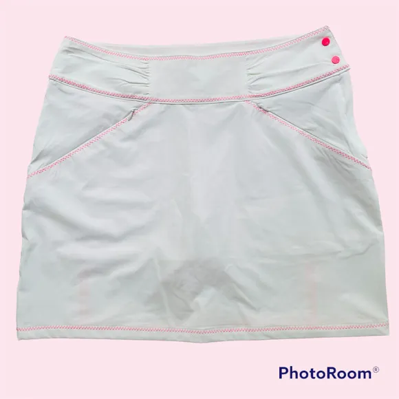 Antigua Skort Golf White Pink Size 8 - Image 2