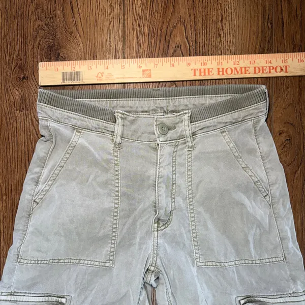 American Eagle Cargo Pants Womens 00 Regular‎ Green Khaki Utility Stretch Baggy - Image 4