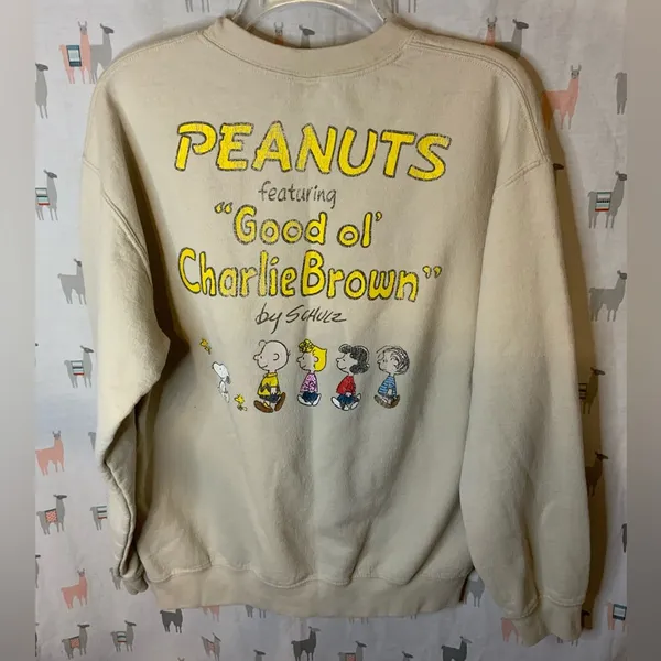 Desert Dreamer Peanuts Cotton Blend Sweatshirt Size small Cream colored - Image 3