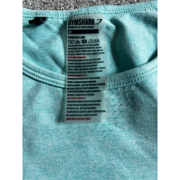 Gymshark Long Sleeve Top Size M Teal Vital Seamless Workout Shirt - Image 3