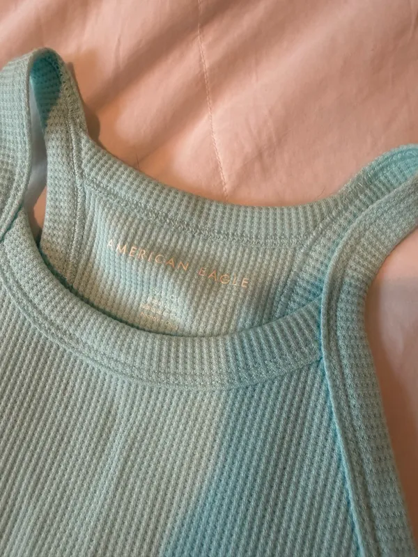 American Eagle Cropped Waffle Tank - Image 3