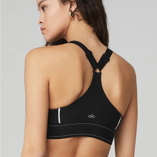NWT Alo Yoga Airlift Suit Up Removable Pads, adjustable straps Black & White XS - Image 4