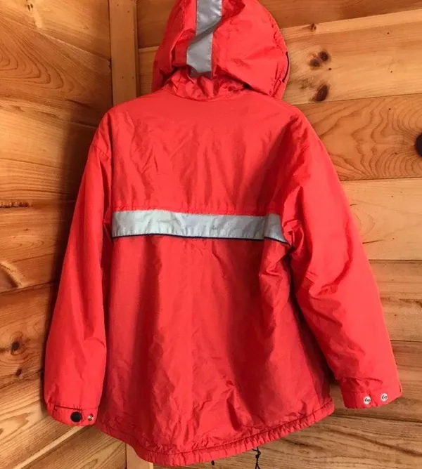BRIGHT ORANGE IZZI FLEECE LINED OVERSIZED WINDBREAKER BOMBER PUFFER JACKET - Image 4