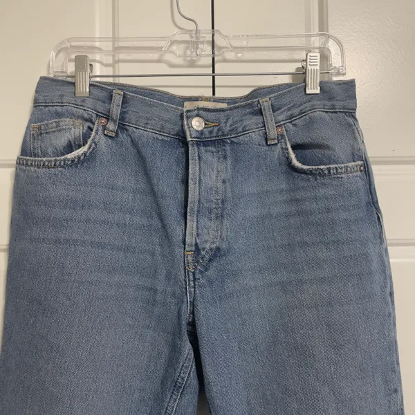 We The Free, free people distressed wide leg jeans. Size 28 rise buttons - Image 5