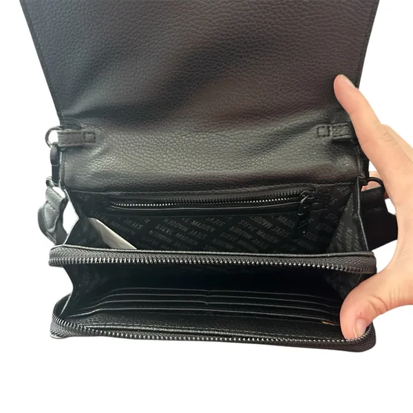 Steve Madden Crossbody‎ Bag Black 6"Hx8"Wx1"D - Image 2