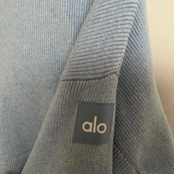 Alo Yoga Scholar Hooded Sweater Celestial Blue Heather S - Image 6