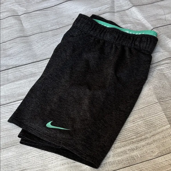 Nike Women's Iron Gray and Green Athletic Dri FIT Shorts XL - Image 3