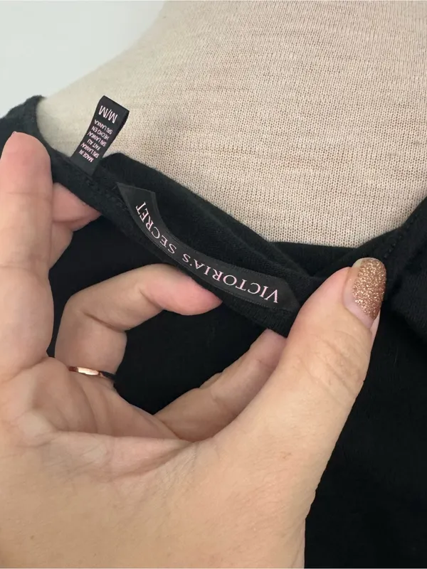 Victoria’s Secret black bodycon fitted ruched mini dress medium - Image 3