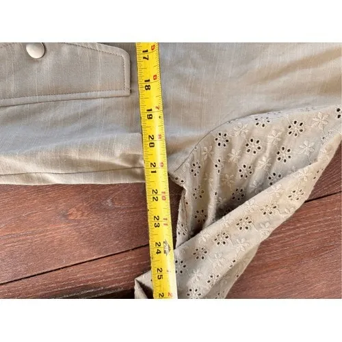 7 For All Mankind Eyelet Sleeve Bomber Jacket Womens Sage‎ Green Medium (T1) - Image 9
