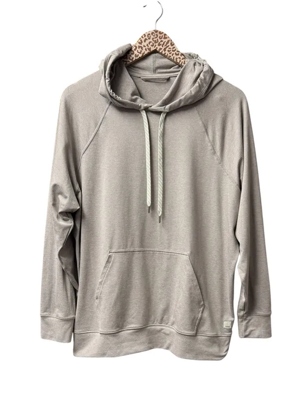 Vuori Halo Oversized Long Sleeve Pullover Hoodie Oatmeal Heather Beige Tan Small - Image 5