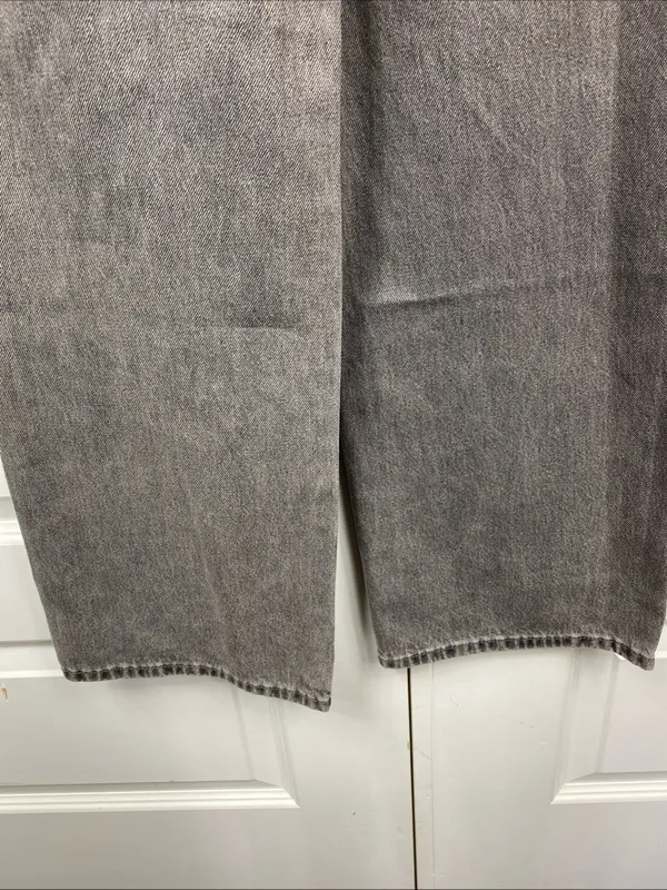 UNIQLO Barrel Silhouette Jeans Wide Leg Denim Gray 24 Low Rise Women 139864 - Image 4