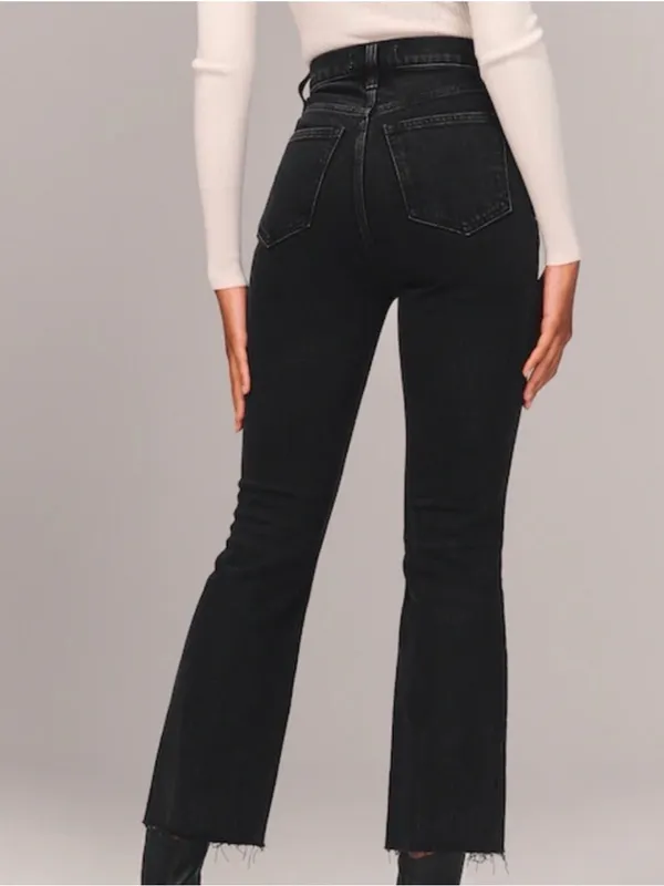 Abercrombie & Fitch Black Ankle Flare High Rise Jeans - Image 2