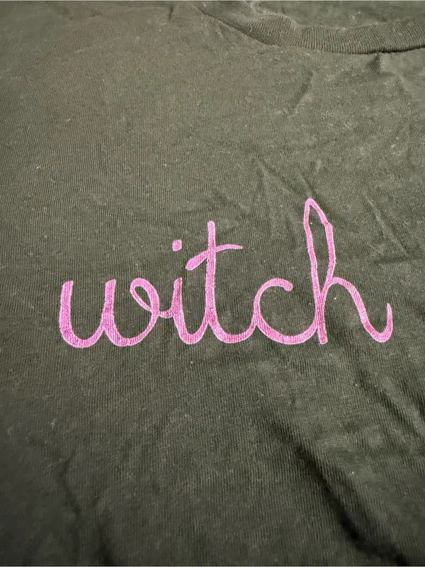 Chic Soul Forest Dark Green ‘Witch Please’ Halloween Graphic Tee Shirt - size XL - Image 2