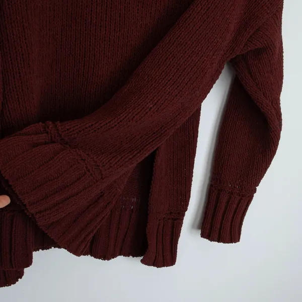 Aerie‎ Womens Turtleneck Sweater Knit Pullover Casual Fall Winter Brown Small - Image 6