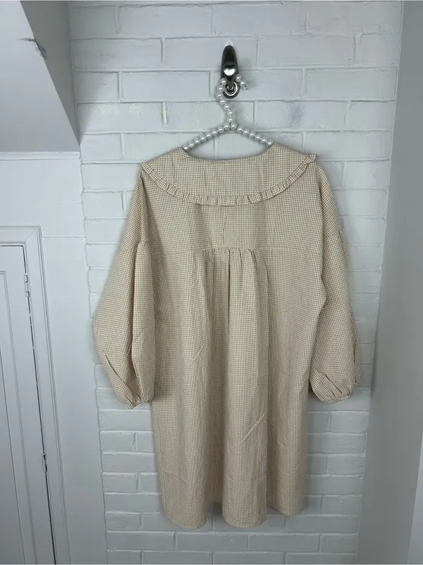 NWT Amazon Neutral Gingham Check Collared Dress Size XL - Image 8
