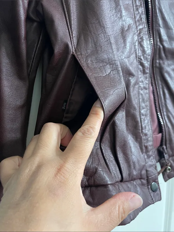 Fidelity Vintage Oxblood Leather Zip-Front Jacket - Image 4
